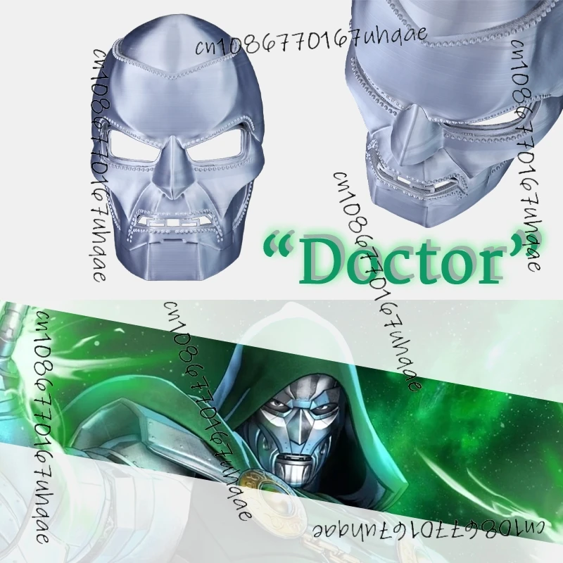 24*18 см Dr Doom Косплей Маска Череп ПВХ Металлические Части Шлем Анфас Маски