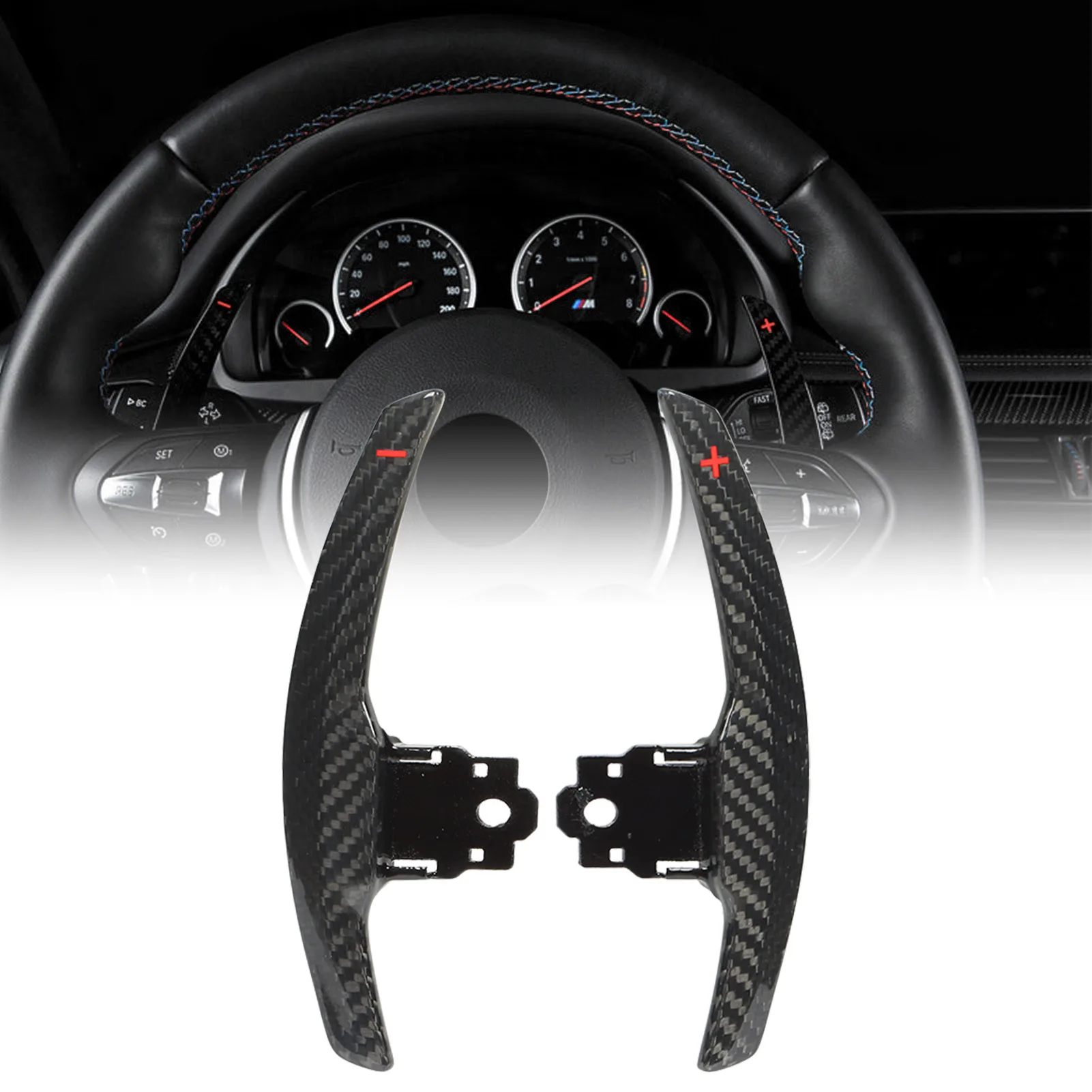 

Extension Dry Carbon Fiber Competition Paddle Shifters Set Fit for BMW F‑Chassis F20 F22 F30 F32 M2 M3 M4 M5