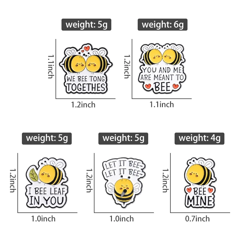 Эмалированная заколка Let It Bee You And Me предназначена для броши в виде пчелы значки на