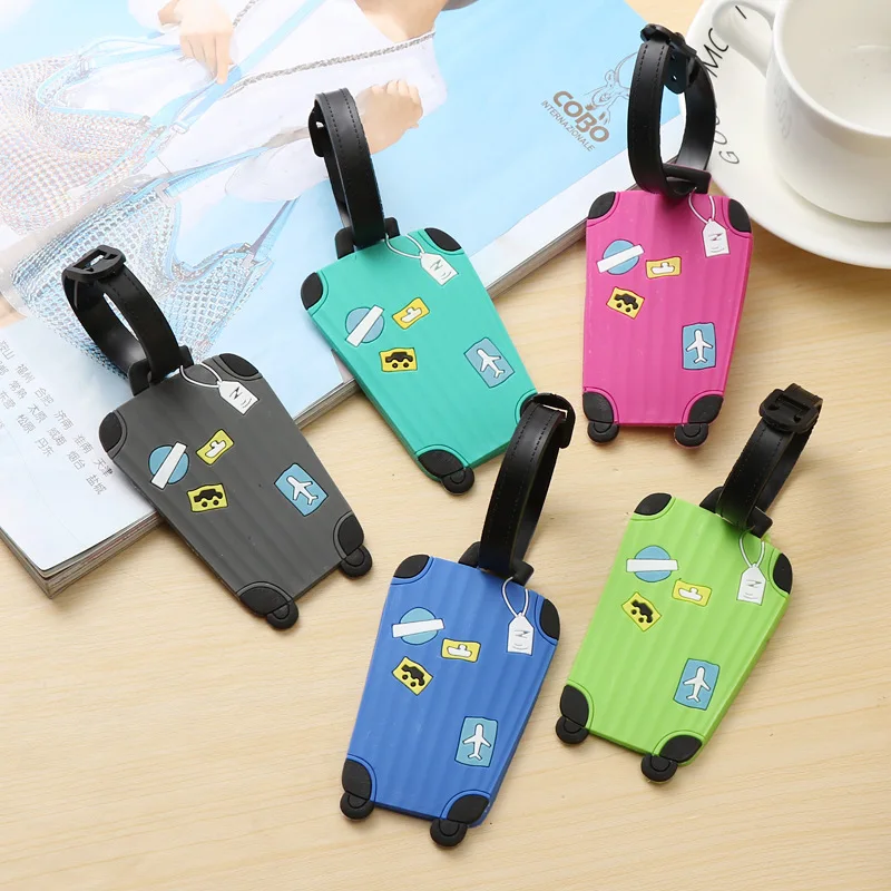 Suitcase Luggage Tags Cartoon Travel Accessories Women Men Girl Name ID Tags Address Holder Identifier Label Tags