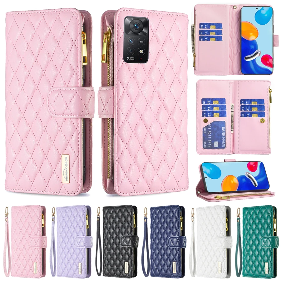 

Wallet Small Fragrance Zipper Leather Case For Xiaomi Redmi 12 12C 10C 9A 9C Note 12S 12 Pro 11 10S 9 Poco F5 X5 Pro 11T 12T