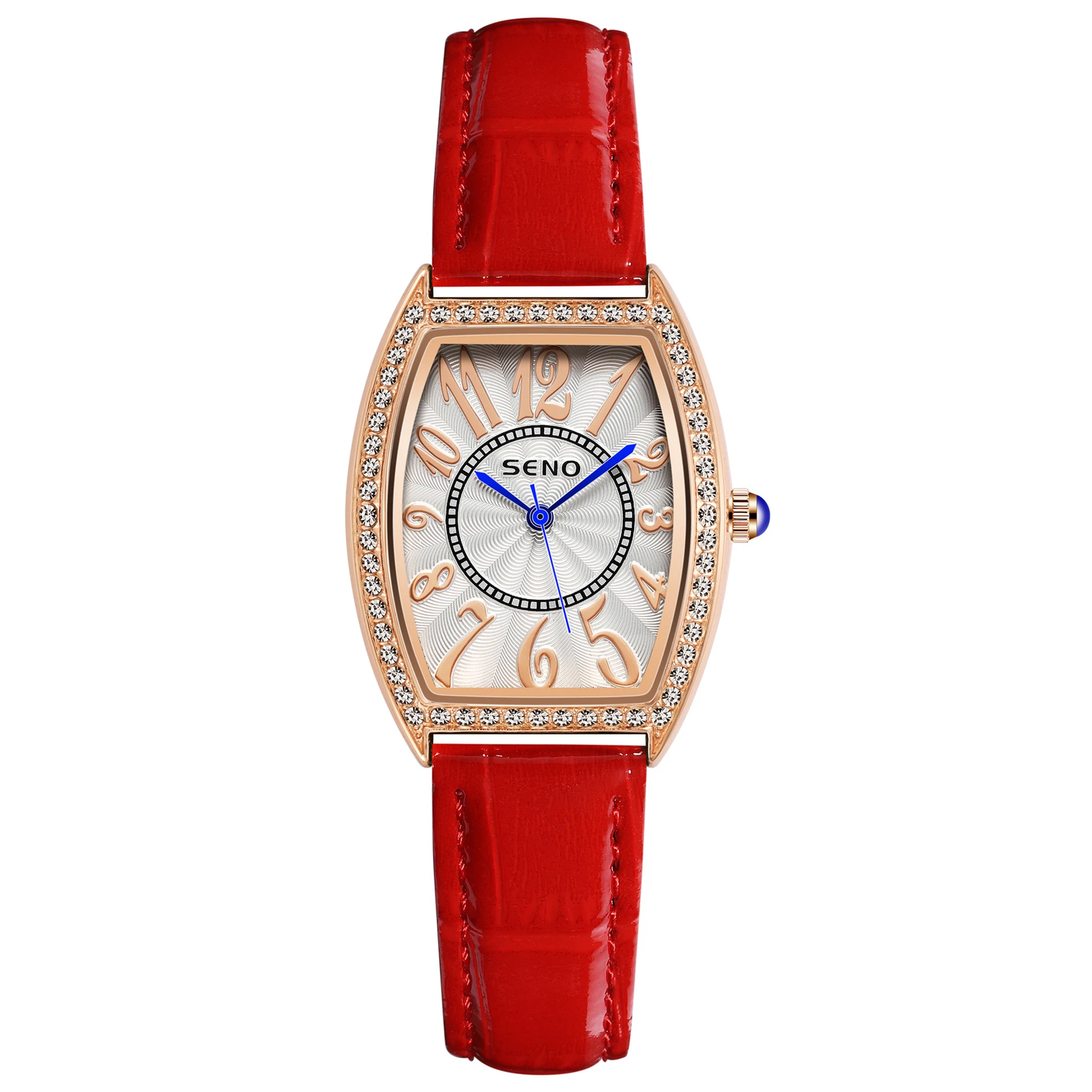 

Women Watch Tonneau Dial Female Quartz Wristwatch Elegant Fashion Diamond Bezel Ladies Luxury New Style Leather Girl Dress Clock