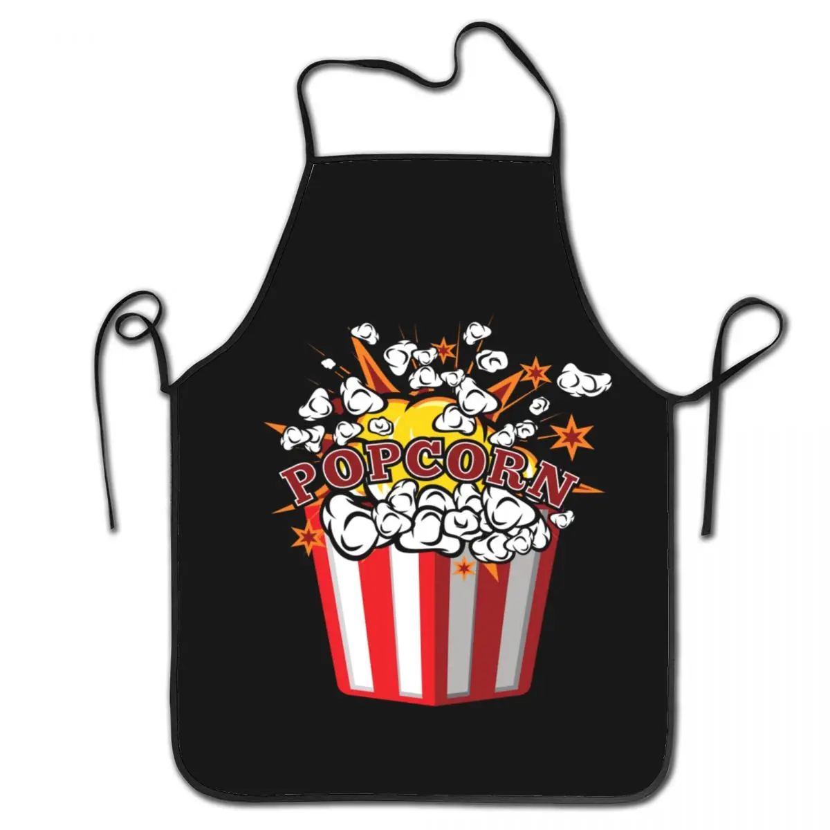 Funny Cartoon Popcorn Bib Apron Men Women Unisex Kitchen Chef Movie Day Snacks Tablier Cuisine for Cooking Baking Painting