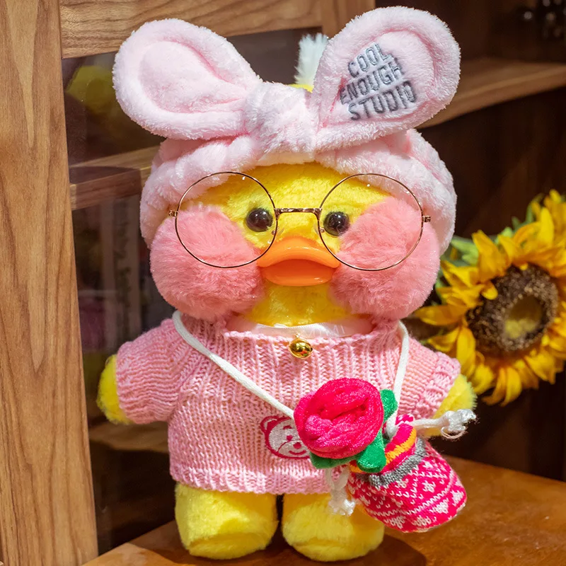 

Zqswkl Cartoon LaLafanfan Cafe Yellow Duck Plush Toy Stuffed Soft Kawaii Duck Doll Animal Pillow Girl for Chilldren Grils