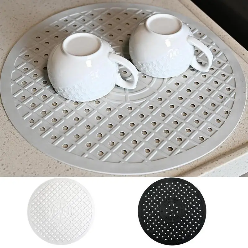 

Kitchen Sink Mat For Bottom Of Sink Round Splash Guard Dish Mat Drip Mat Kitchen Sink Accessories For Home Bathroom Tub Prevent
