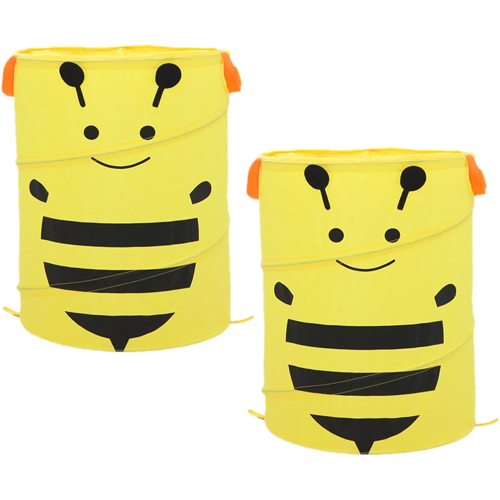 

2 Pcs Collapsible Bin Car Wastebasket Auto Trash Can Home Bags Cars Garbage Cartoon