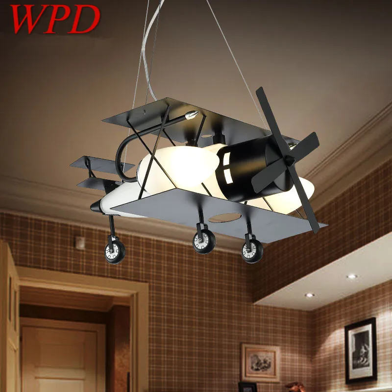 

WPD Children's Airplane Pendant Lamp Modern LED Creative Fashion Cartoon Light For Decor Kids Bedroom Kindergarten