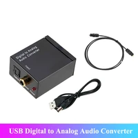 hot sale usb digital to analog audio converter dac amplifier adapter with rca rl output coaxial optical spdif digital audio out