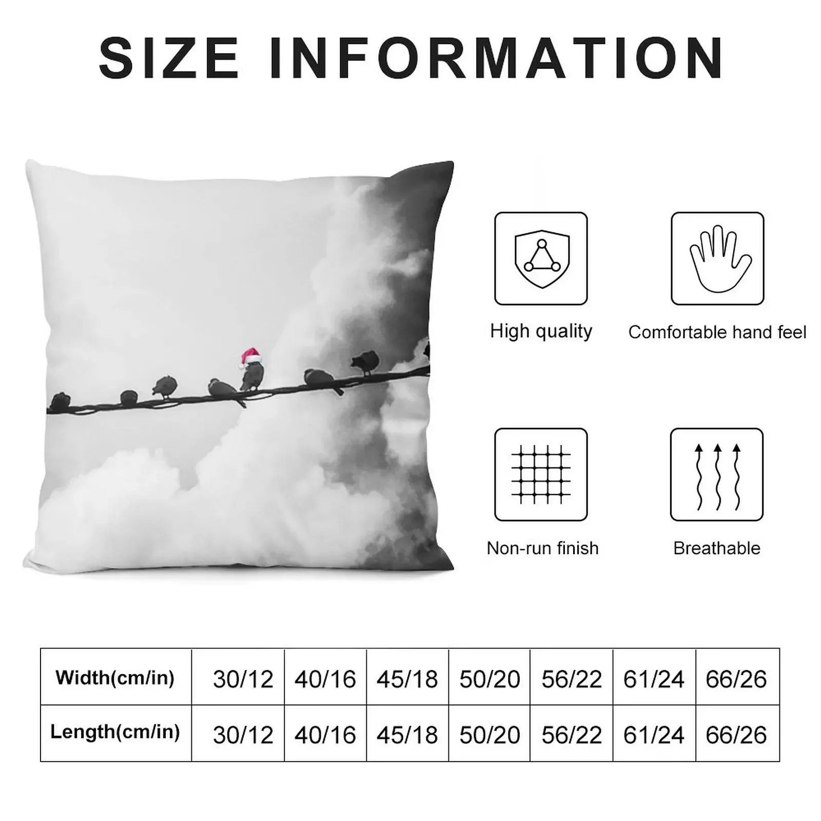 Рождественский дух среди птиц - фотодизайн Декоративная наволочка Чехлы для