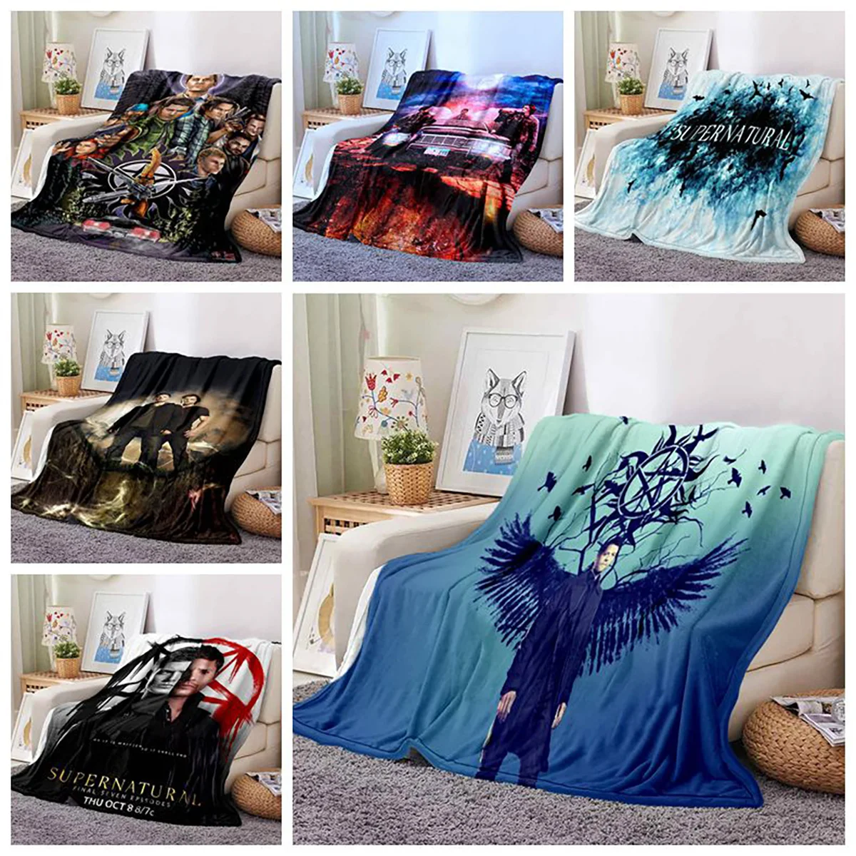 

Супернатуральное одеяло с 3D рисунком, мягкое покрывало для дивана, флисовый гобелен, легкий теплый плед для кровати, спальни, дивана