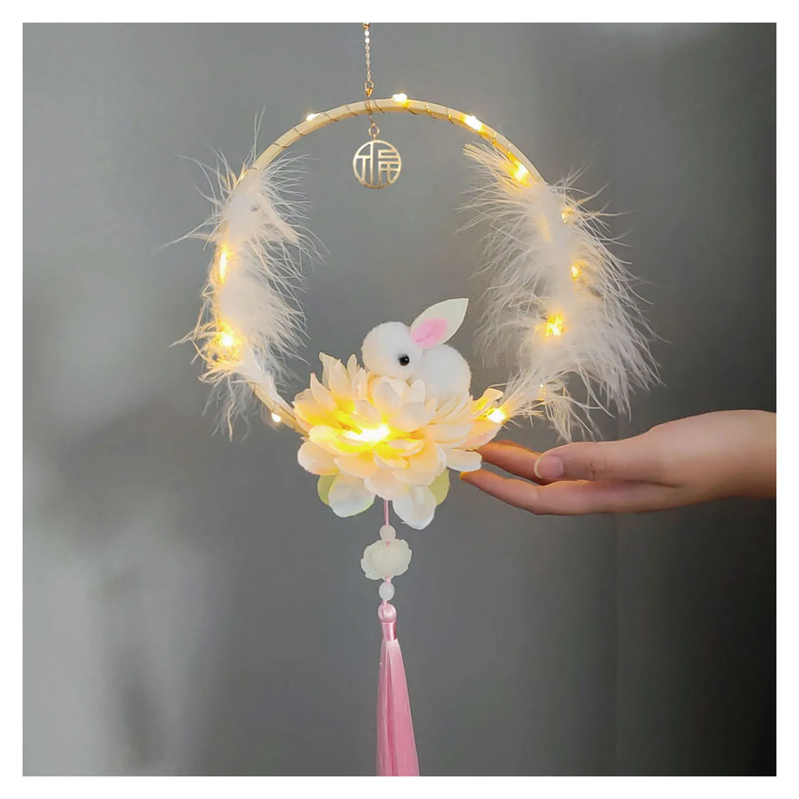 

DIY Mid-Autumn Festival Rabbit Lantern Luminous Atmosphere Ornaments for Children Boys Girls Gift SAL99