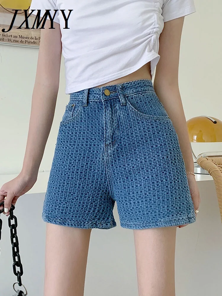 Summer Shorts Women Retro Style Ins Loose Print Embroidery Women's Denim High Waist Short Jeans Booty Cycling Womens Clothing images - 6