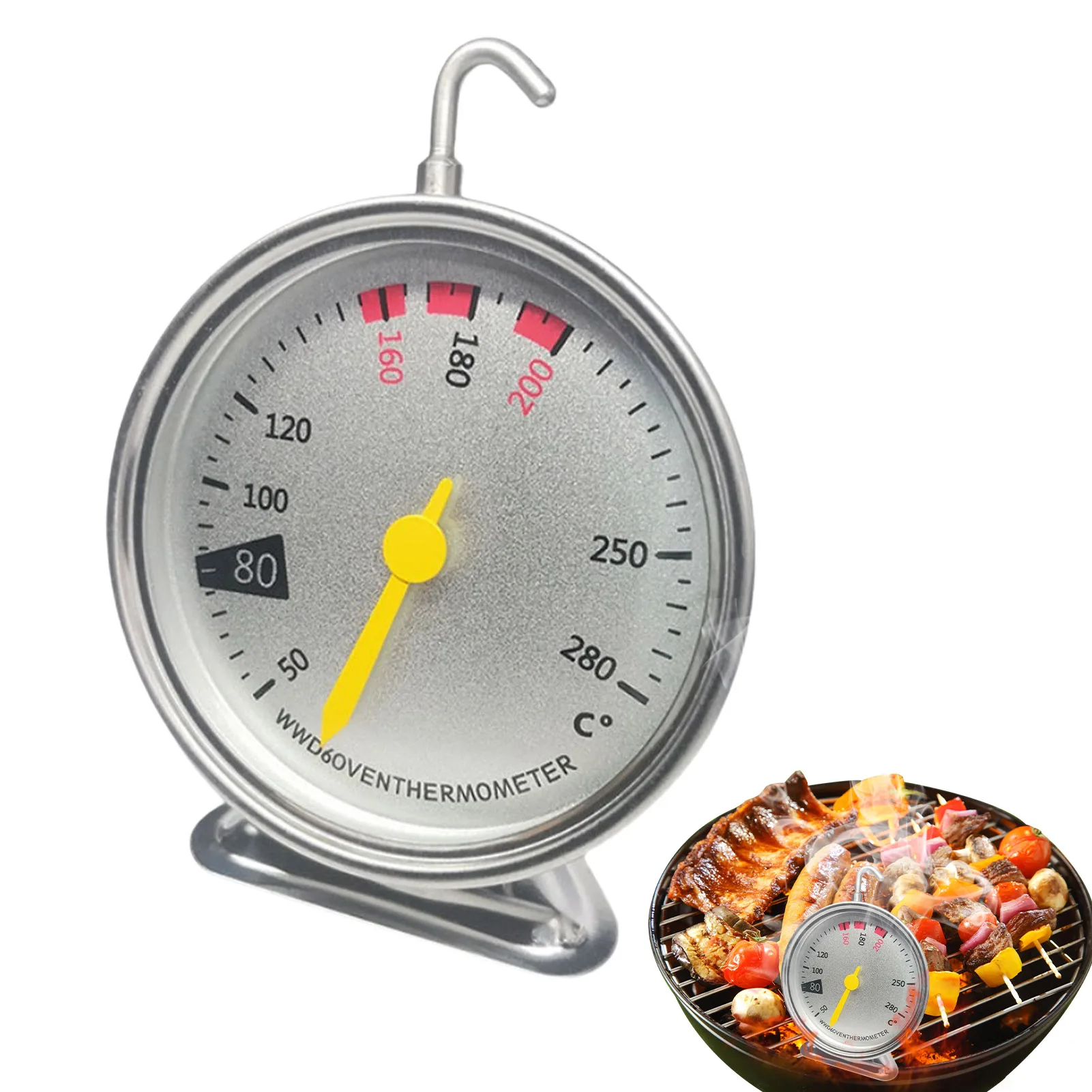 

Oven Temperature Gauge 50-280C/100-536F Oven Baking Chef Thermometer Stainless Steel Oven Temperature Gauge Instant Read And