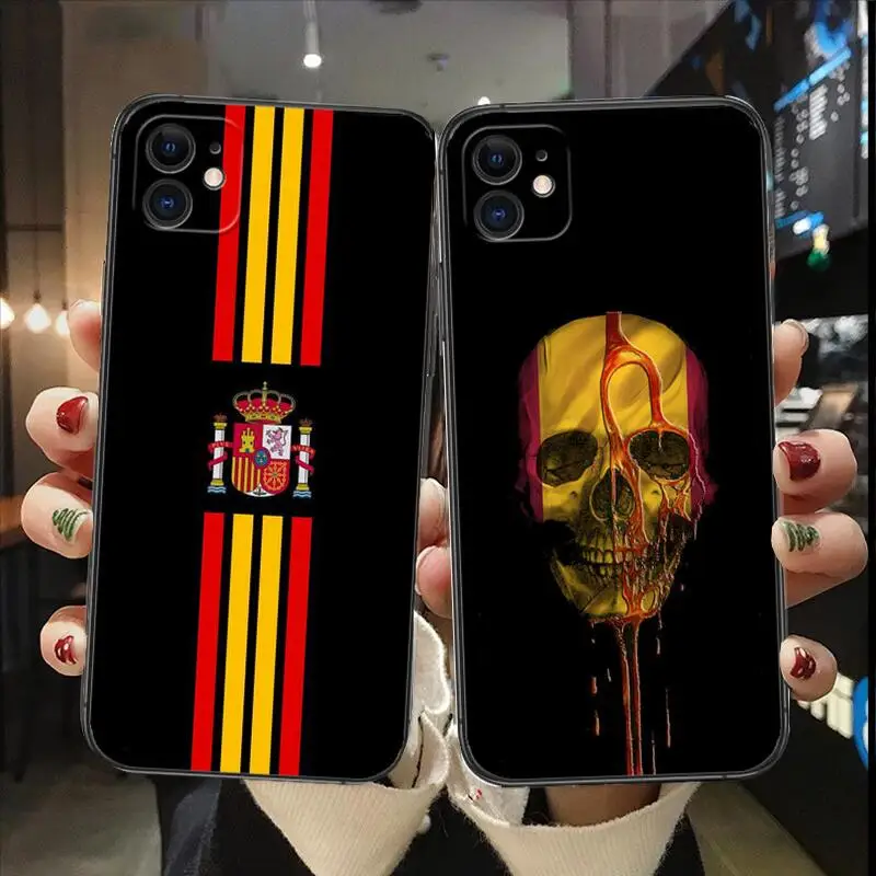 Funda Coque Clear Phone Case for iPhone Apple 11 12 13 14 Pro 7 8 SE X XR XS Max Mini Plus Case Cover flag of spain