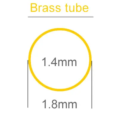 H62 латунная трубка внешний диаметр 1,8 мм 2 мм внутренняя 1,3 мм 1,7 мм 1,6 мм 1,5 мм микро медная трубка капиллярная полая латунная трубка