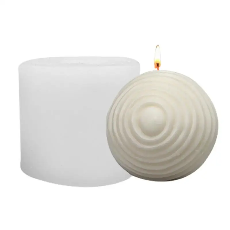 

Silicone Candle Molds Reusable Water Ripple Round Resin Casting Mold Reusable Art Human Face Candle Mold DIY Handicrafts