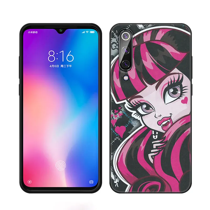 Черный силиконовый чехол для телефона с аниме школьницей Xiaomi Mi 9 SE 8 10T 11 12 13 Lite 9T 11T