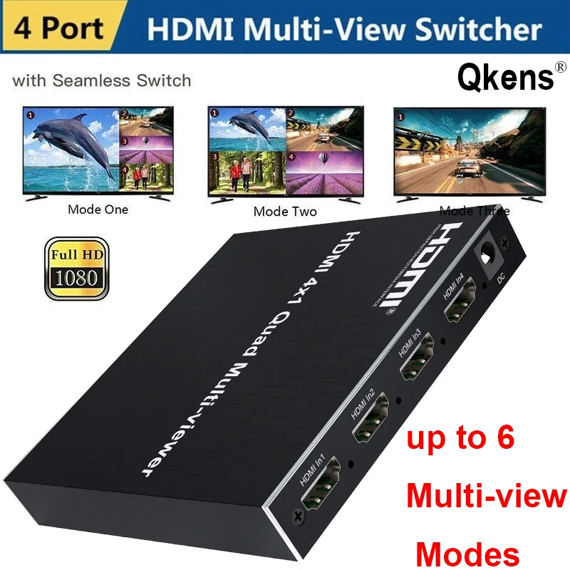

4x1 HDMI Multi-viewer 1080P 4 Channel HDMI Multiviewer 4x1 Quad Screen Splitter with Seamless Switch for PS3 PS4 Xbox PC To TV