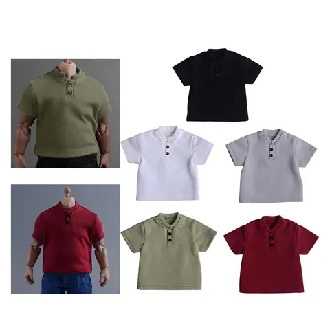 Масштаб 1/9, одежда для экшн-фигурок, футболка с коротким рукавом, 6-дюймовая мужская фигурка, модная одежда для коллекции, украшение среднего возраста