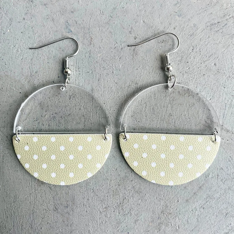 Лидер продаж на Amazon простые серьги в стиле ретро полукруглые акриловые для