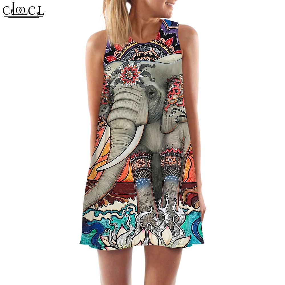 CLOOCL Гавайское модное женское пляжное платье с узором дождевого леса и травкой