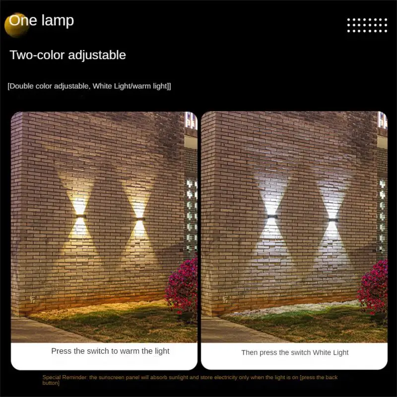 

Wall Washing Lamp Villa Upper And Lower Light Emitting Solar Super Bright Double-headed Lighting Lamps Wall Lamp Outdoor