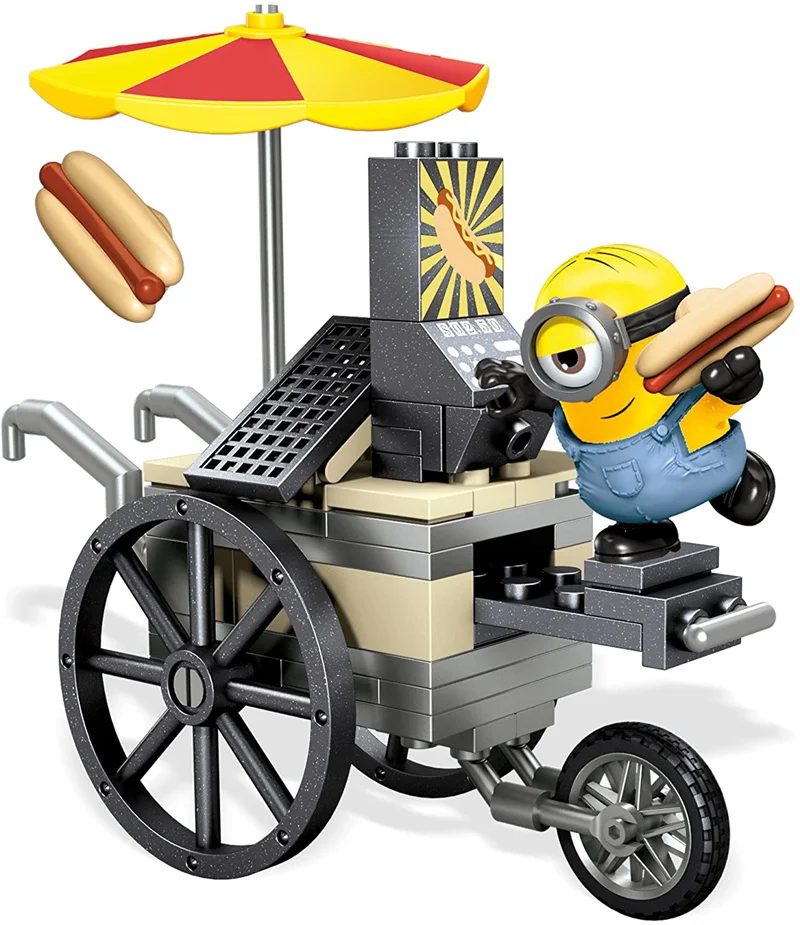 63Pcs Mega Bloks Minions Movie Flying Hot Dogs Chaos Blocks Illumination Enterainment Action Figure Model Anime Kids Gifts Toys - купить по
