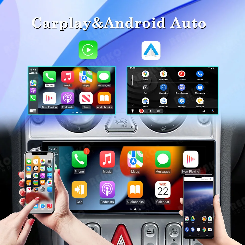 Фото X-REAKO Универсальный 1din автомобильный радиоприемник Android12 мультимедийный плеер 6,9 дюймов сенсорный экран стерео GPS навигация WiFi Bluetooth Carplay №2
