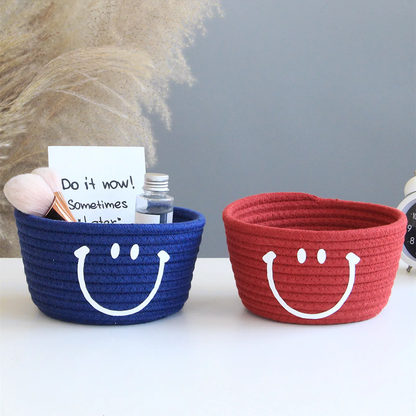 

Portable Storage Basket Household Necessary Sundries Placement Boxes Simple Desktop Cosmetic Jewelry Sundries Organizer Case