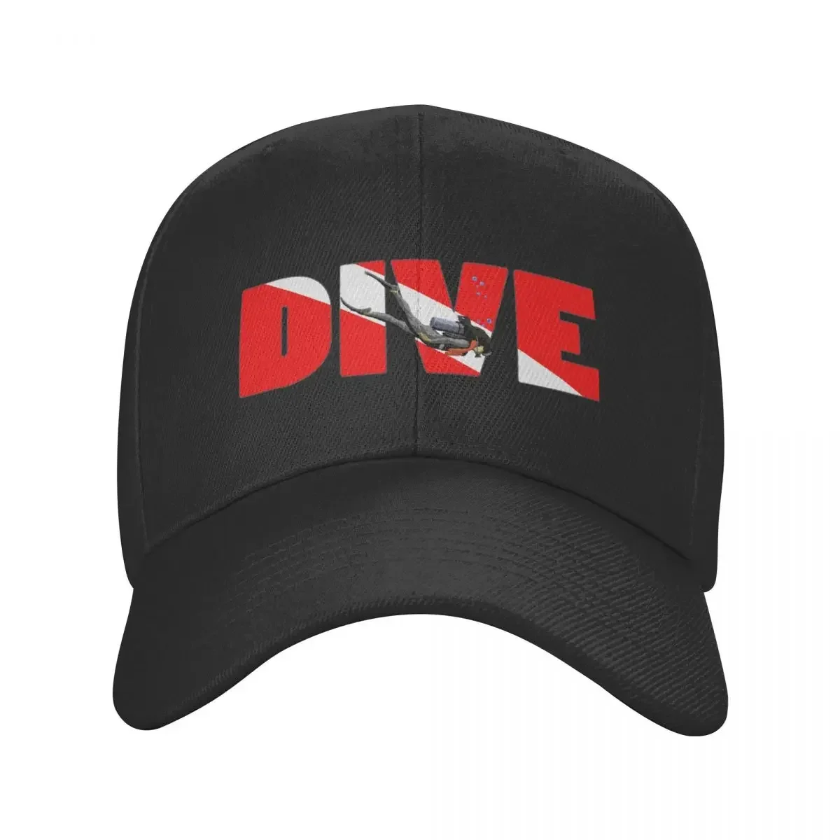 

Custom Scuba Dive Flag And Diver Baseball Cap Outdoor Women Men's Adjustable Diving Lover Dad Hat Summer