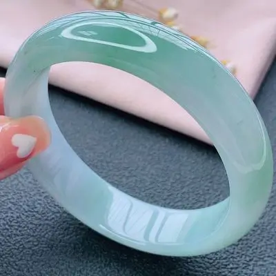 

zheru jewelry natural Burmese jadeite light color 54mm-64mm bracelet elegant princess jewelry for mother to girlfriend