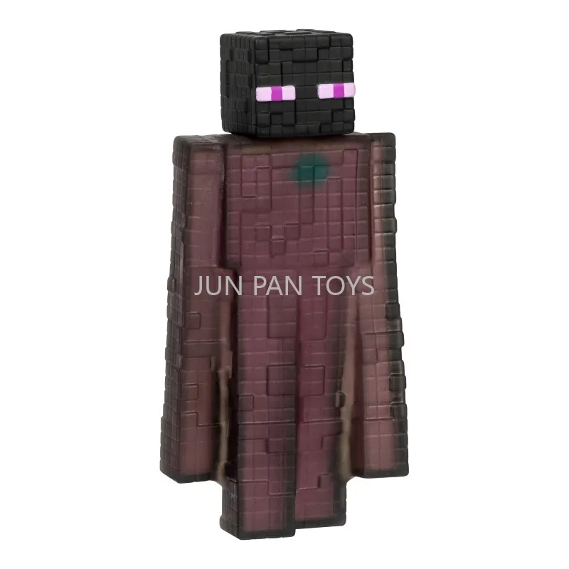 Фото Оригинальные фигурки Goo Jit Zu Minecraft: Стив с алмазным костюмом, зеленый Крипер, черный Эндермен, фиолетовый Эндер-перл. Подарки для детей, игрушки. №5