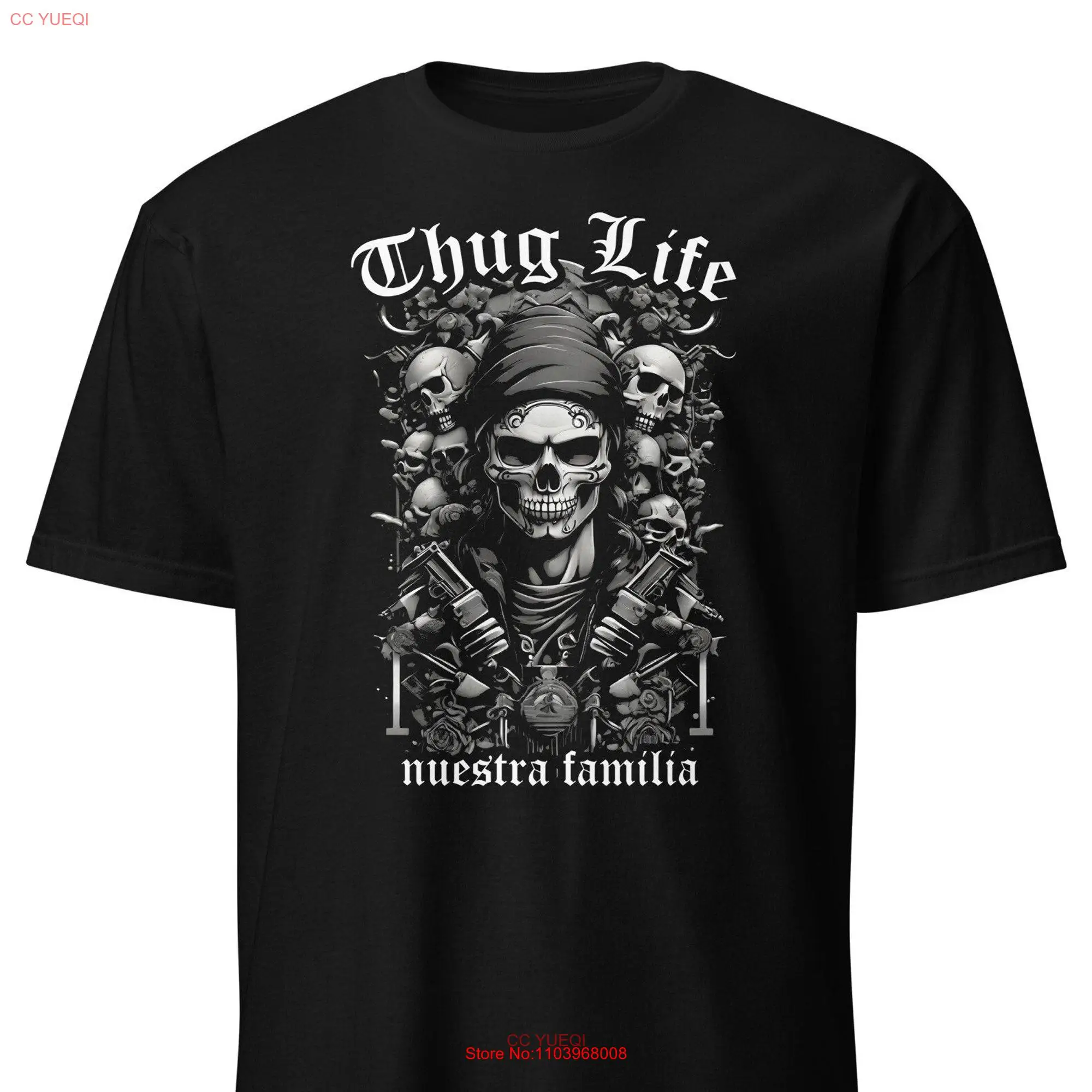 Футболка Thug Life оригинальный гангстер Мексиканский череп мафия Gangsta Rap El Jefe Dia De Los