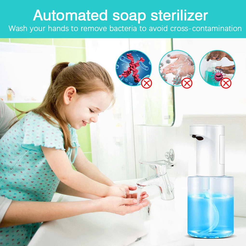 

150/350/500ml Automatic Soap Dispenser Home Bathroom Kitchen Touchless Induction Foaming Machine Battery Powered Soap Dispenser