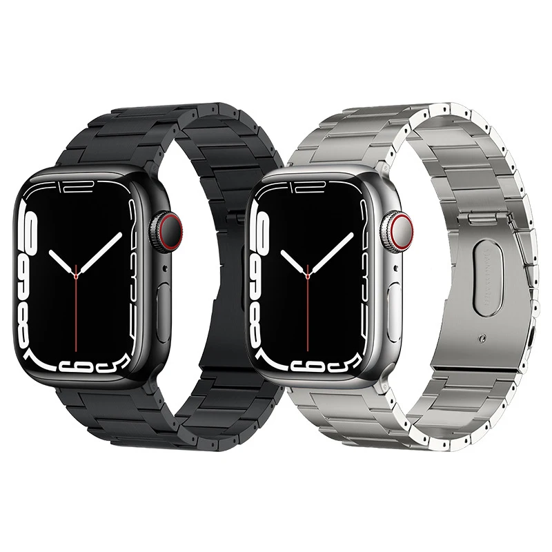 

Titanium Alloy Strap For Apple Watch 7 Band 45 MM 49MM 41MM Correa Smartwatch Bracelet For Apple Iwatch 8 Ultra SE 6 5 4 3 44 38