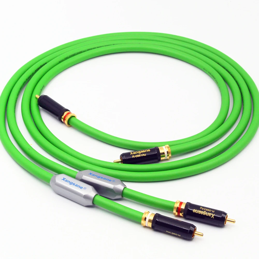 

SP-6008AG 7N Single Crystal Copper Silver-plated Audio Cable Frosted Dual-Core Gold Rca Cable Pair