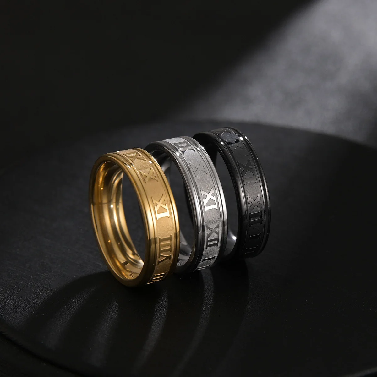 Панк-кольцо из нержавеющей стали римские цифры ювелирные изделия титановой