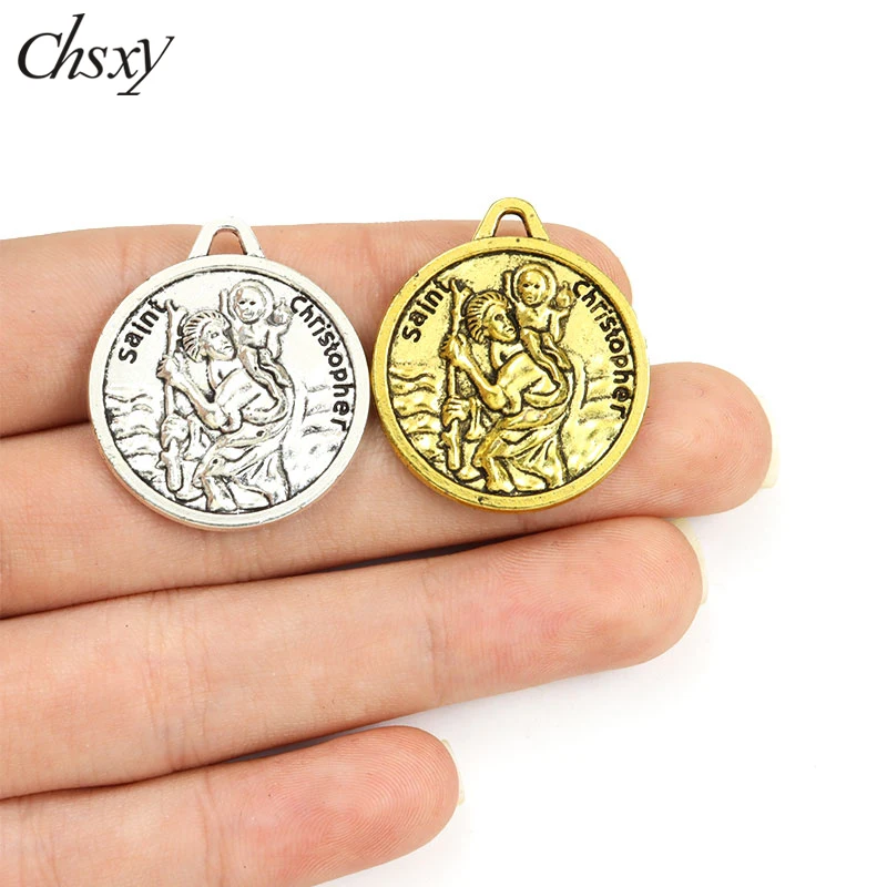

5 шт. Крест Святого Кристофера Иисуса Подвеска Сплав католический покровитель Подвески для изготовления ожерелье-сувенир DIY ювелирные аксессуары