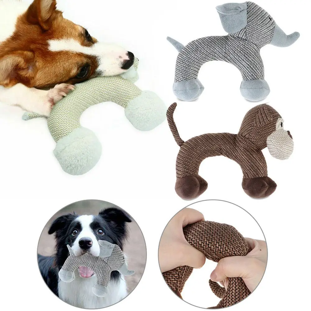 

Dog Toys Elephant Shape Corduroy Chew Toy For Puppy Squeaker Squeaky Plush Bone Molar Pet Toys Bite Resistant Teeth Cleaning