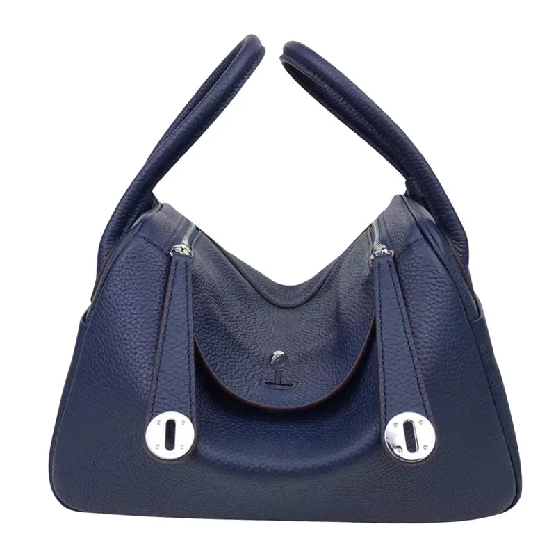 100% Cow Leather Lady Lindi Bag Brand Shoulder Messenger Bag Luxury Handbags Women  Luxury Designer Doctor Bag