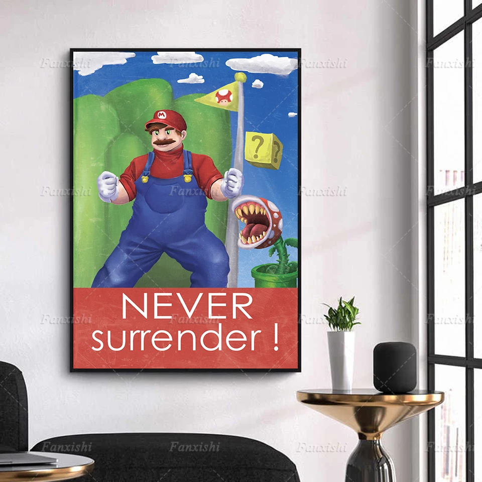 

Print Home Decor Super Mario Poster Cartoon Retro Classic Game Scenes Canvas Painting Wall Art Modular Picture For Living Room
