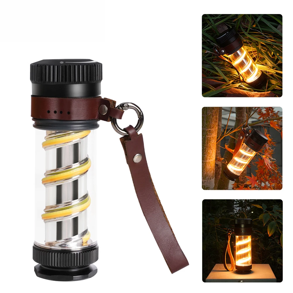 

Brass Camping Flashlight USB Charging Outdoor Camping Light Waterproof Torch Tent Lamp Emergency Lantern for Fishing Hiking
