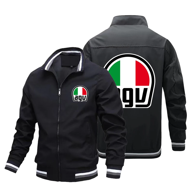 

New Men's Fashion Jackets and Coats AGV Logo Print Tops New Men's Windbreaker Bomber Jackets Fall Men's Military Outdoor Clothin
