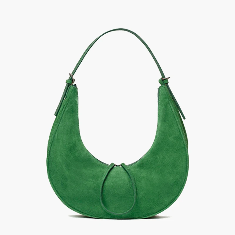 

Moon Handbags Female Half Vintage Fashion Faux Bag Women Shoulder Large Bags Luxury Purses Tote 2023 Designer Suede Sac Lady