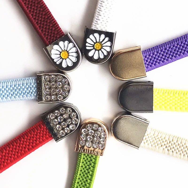 

4pcs/1set Daisy Push Button Shoelace Buckle Diamond Metal Push Button Shoes Lock Buckle For Flats Shoelace Lock DIY Sneaker Kits