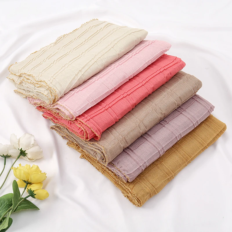 Женский шарф-хиджаб из серебристой проволоки длинный мусульманский хиджаб