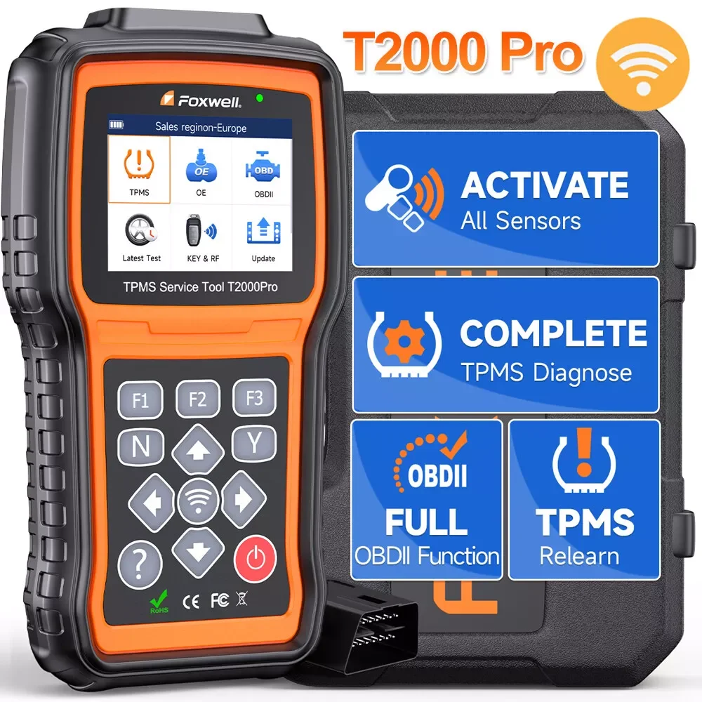 

FOXWELL T2000 PRO Монитор давления в шинах TPMS Отправить активацию датчиков Программирование автомобиля OBD2 Инструменты для диагностики давления в шинах