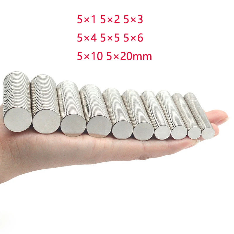 

5×1 5×2 5×3 5×20mm Magnet Rare Earth Magnet without Countersunk Hole Eyebolt Mini Small Circular Magnets Neodymium Magnet strong