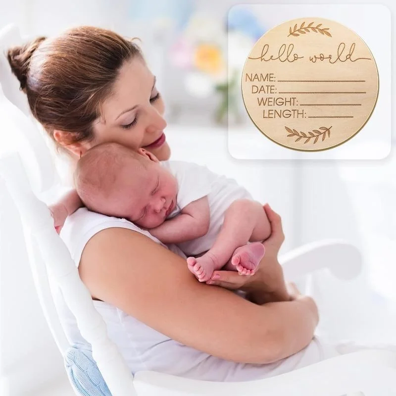 Деревянная табличка с объявлением для малышей рожденных унисекс идеально