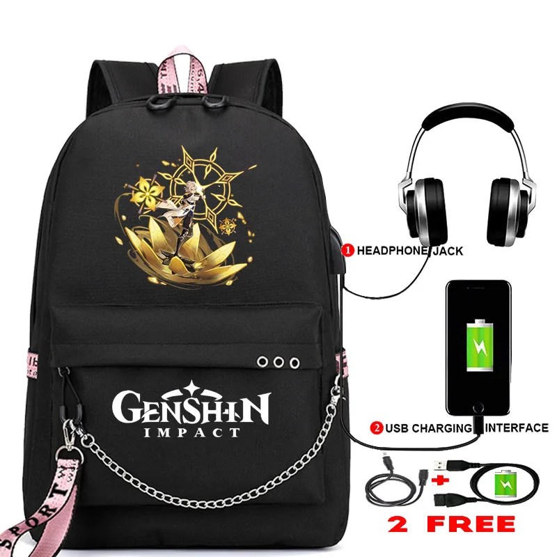 

Large School Backpack for Teenage Girls Usb Port Canvas Schoolbag Student Book Bag Fashion Black Pink Teen School Bags
